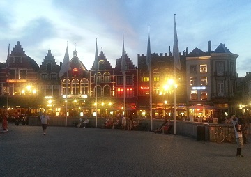 Brugge Main Square at Night